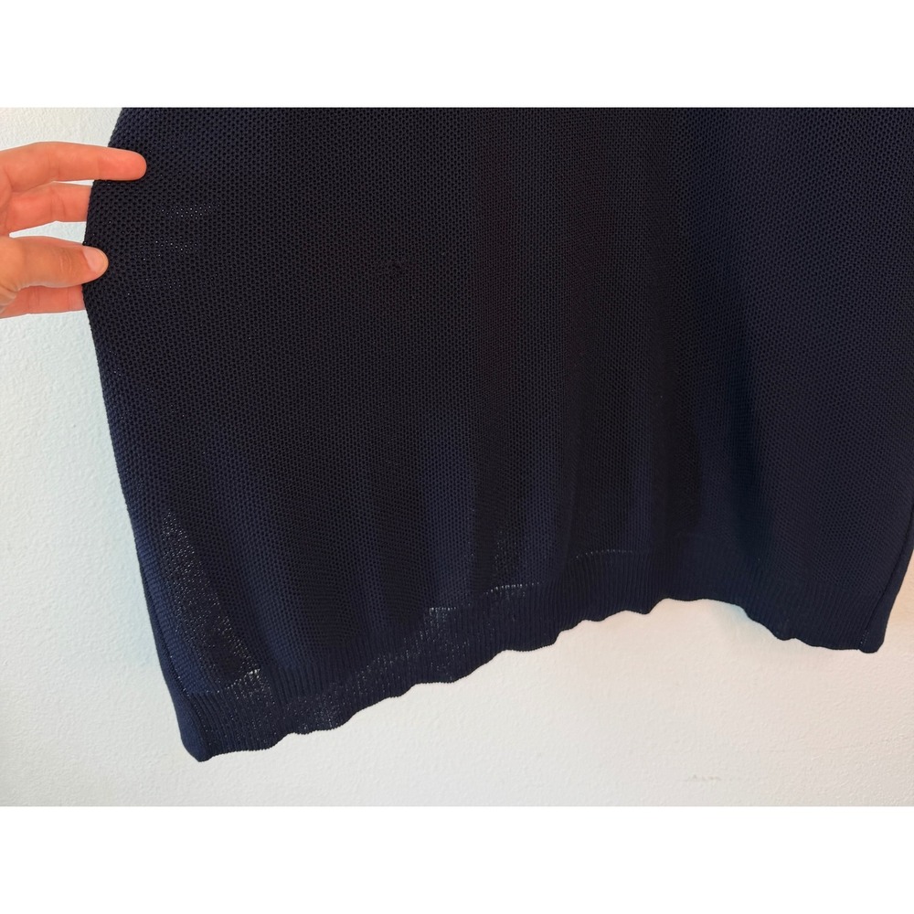 Eileen Fisher Navy Blue Knit Cardigan Open Front‎ Duster Minimalist Career Large - Picture 7 of 10